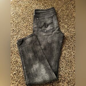 AG Adriano Goldschmied Black Straight Leg Jeans